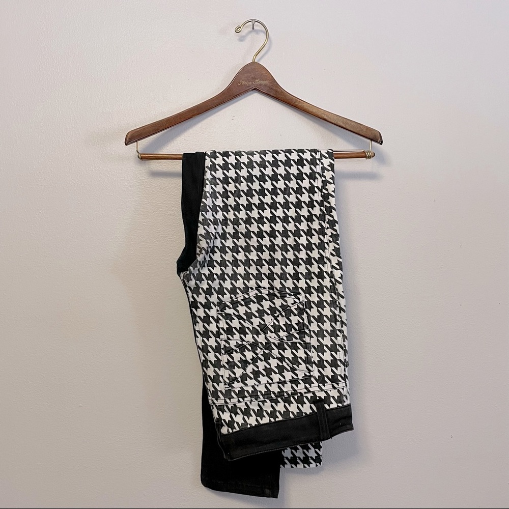 Royal Bones by Daang Split Leg Jeans - Houndstooth and Black